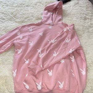 Playboy x Missguided Oversized Hoodie Pink
